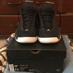 Air Jordan 14 - Black / White / Vivid Green Size